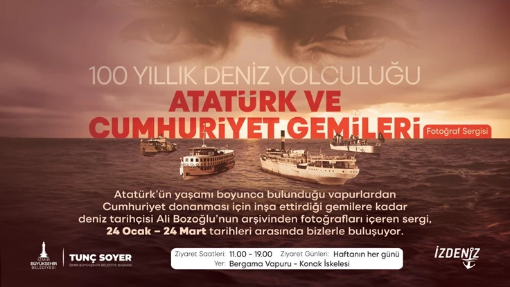 Tarihi Bergama Vapuru’nda “Atatürk ve Cumhuriyet Gemileri Sergisi” açıldı
