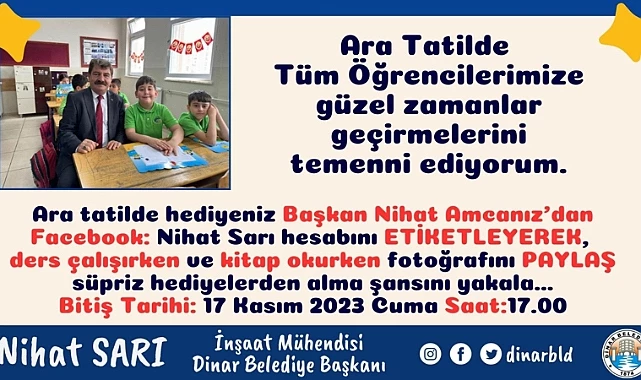 Öğrencilerimize ara tatil hediyeleri Nihat Başkanımız’dan