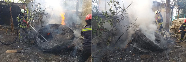 Yangından kurtarıldı suyla soğutuldu doğaya salındı