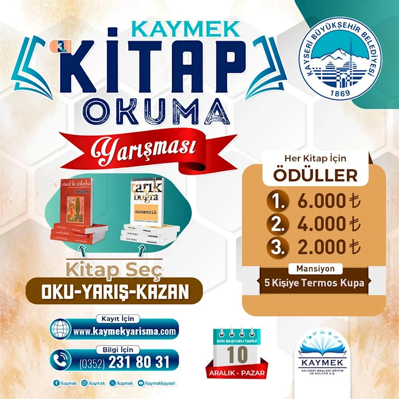 KAYMEK’in, 3’üncü Kitap Okuma Yarışması İçin Kayıtlar Sürüyor