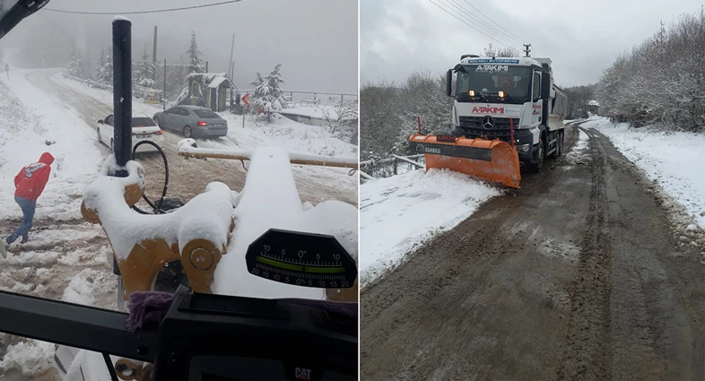 Büyükşehir A Takımı ekiplerinin kar mesaisi