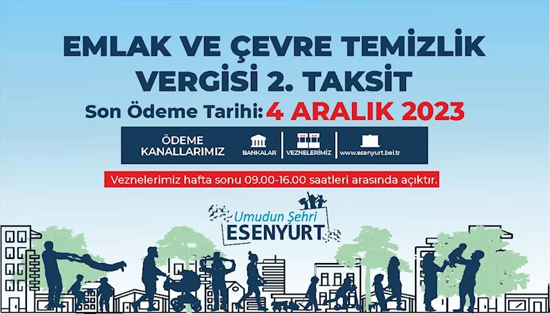 Emlak Ve Çevre Temizlik Vergisi 2.Taksit Son Ödeme Tarihi 4 Aralık 2023