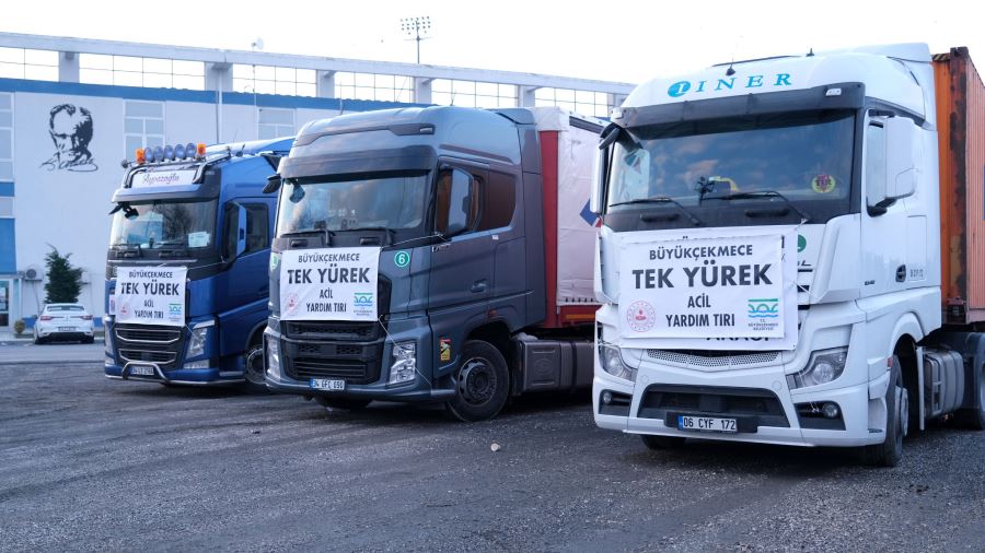           Büyükçekmece’den Hatay’a 7 TIR yardım malzemesi 