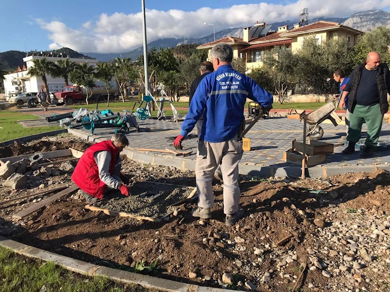 Kemer Belediyesi’nden yeşil alanlarda çalışmalar