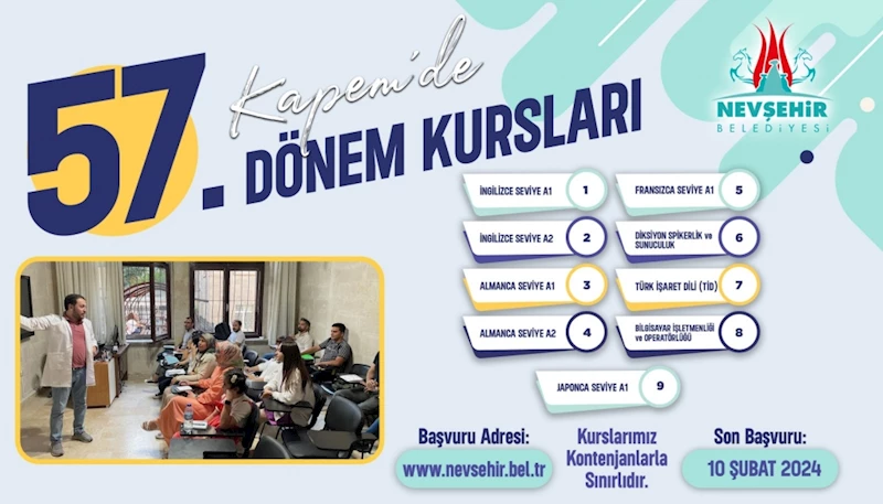 Kapem’de 57. Dönem Kursları İçin Kayıtlar Başladı