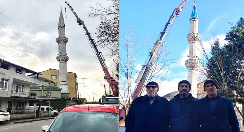 Büyükşehir, Elmalık Camii’nin minare külahını yeniledi