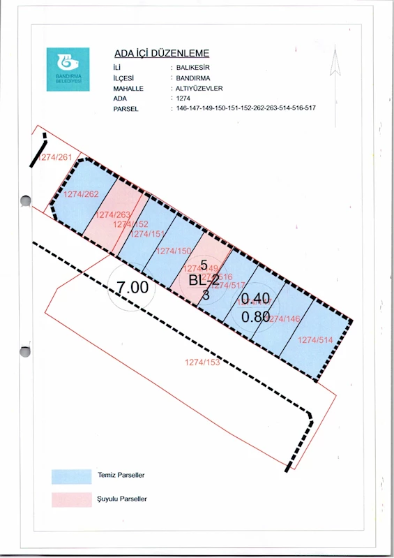 600 Evler Mh. 1274 Ada İçi Düzenlemesi