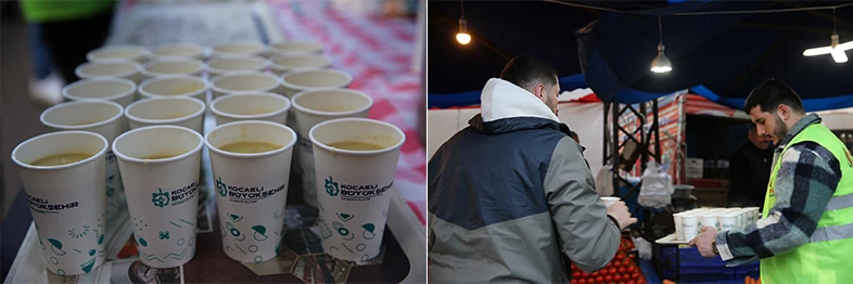 Derince’de pazar esnafına sıcak sabah çorbası