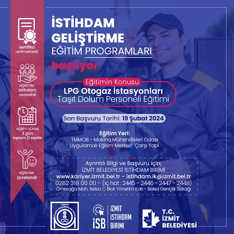 İZMİT BELEDİYESİ VE MAKİNE MÜHENDİSLERİ ODASININ LPG İSTASYONLARINDA VERECEĞİ EĞİTİMİN BAŞVURU SÜRESİ UZATILDI