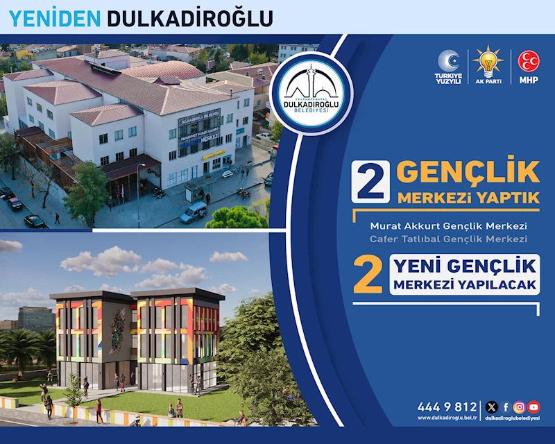 DULKADİROĞLU’NA 2 YENİ GENÇLİK MERKEZİ