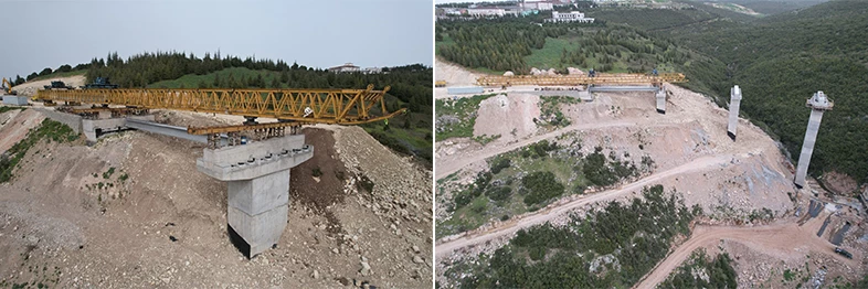 Dilovası Devlet Hastanesi Köprüsünde kiriş montajı