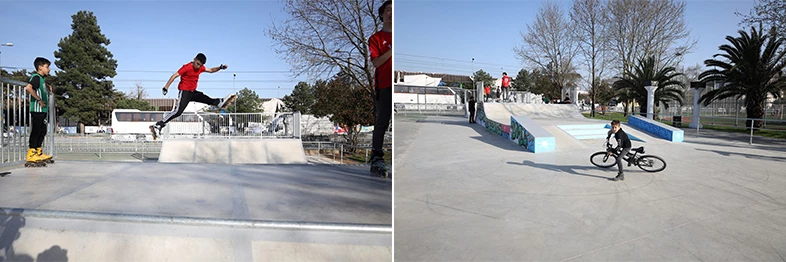 Adrenalin tutkunları Doğu Kışla Skate Park’a