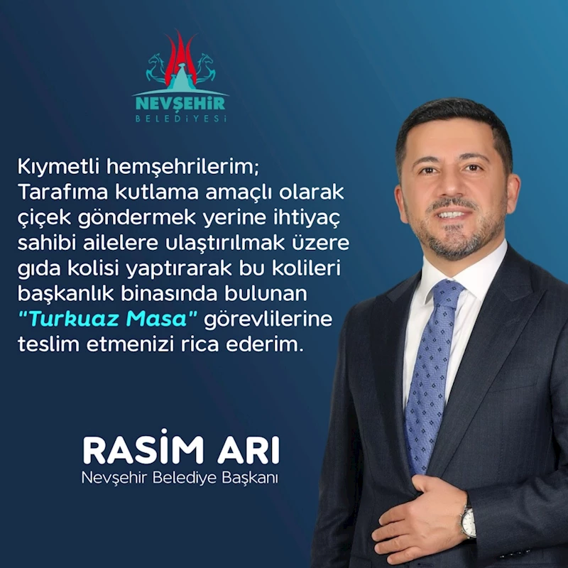 Başkan Arı’dan Çiçek Yerine İhtiyaç Sahibi Aileler İçin Gıda Kolisi Çağrısı